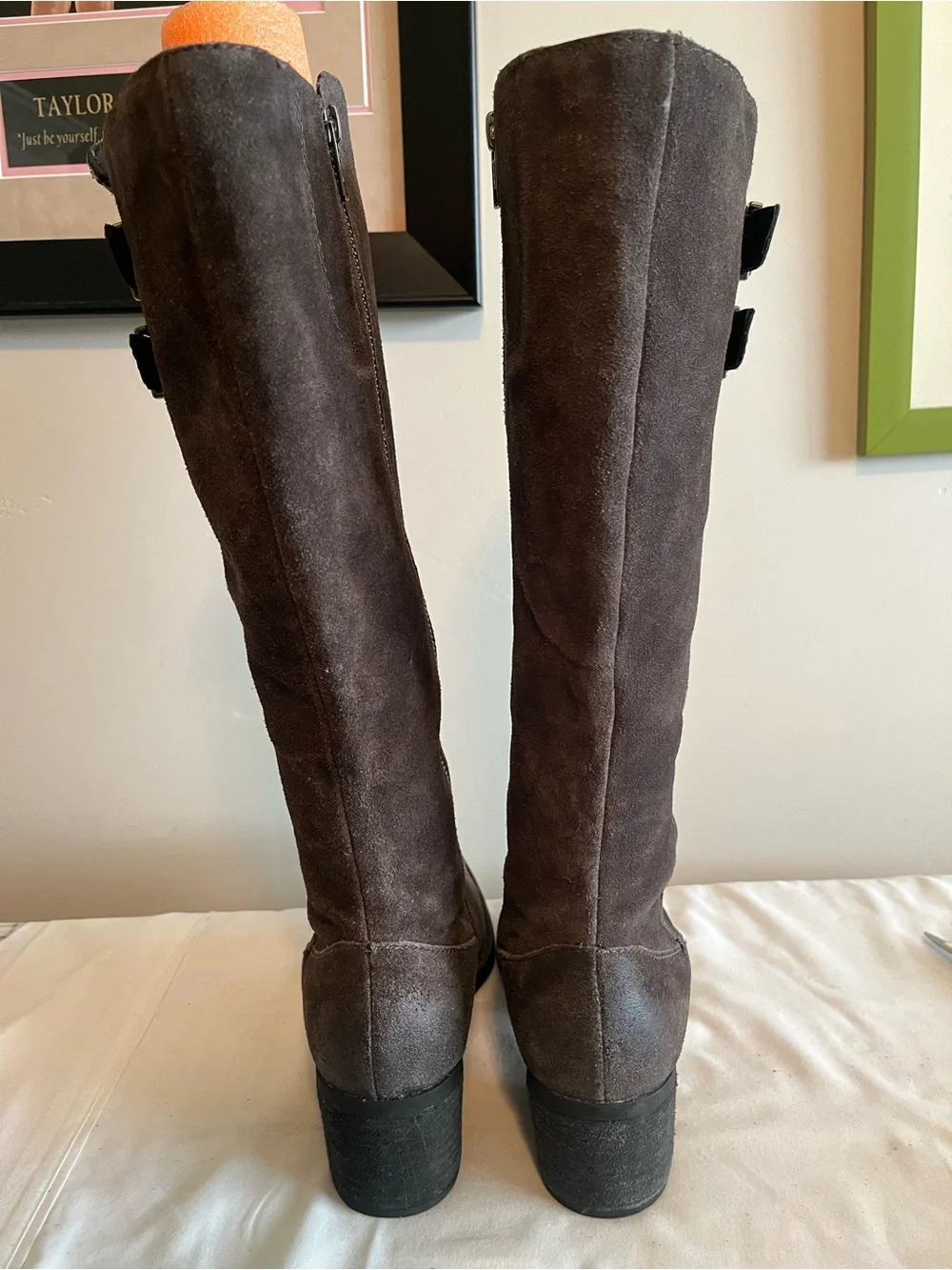 Born Women’s Knee-High Suede Boots in Dark Brown